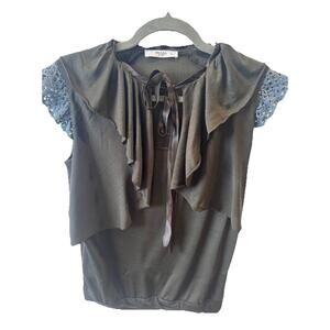 Prada Stunning Women’s Blouse, Sz Medium Green